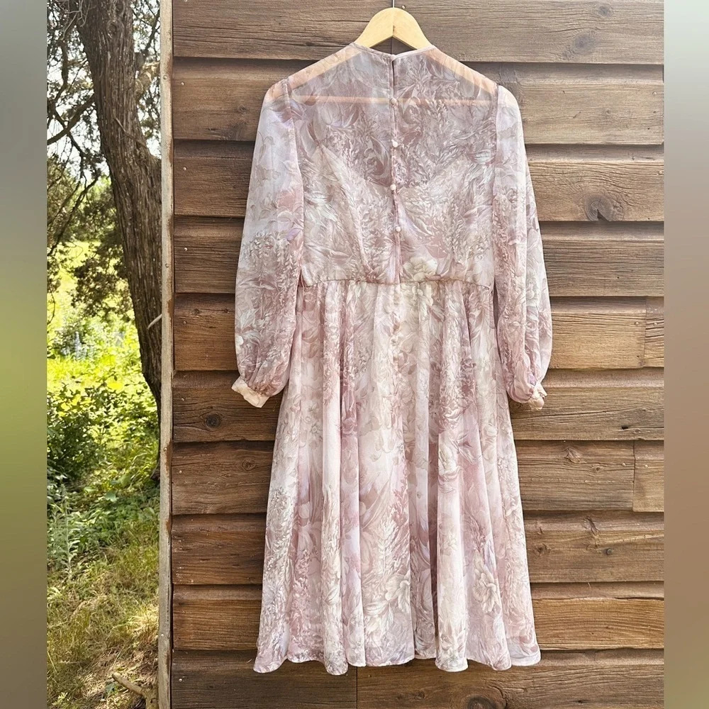 Vintage long sleeved Majestic fully lined Dress - made in Canada - S - Picture 2 of 10